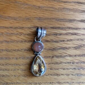 Sterling silver necklace pendant real gemstone